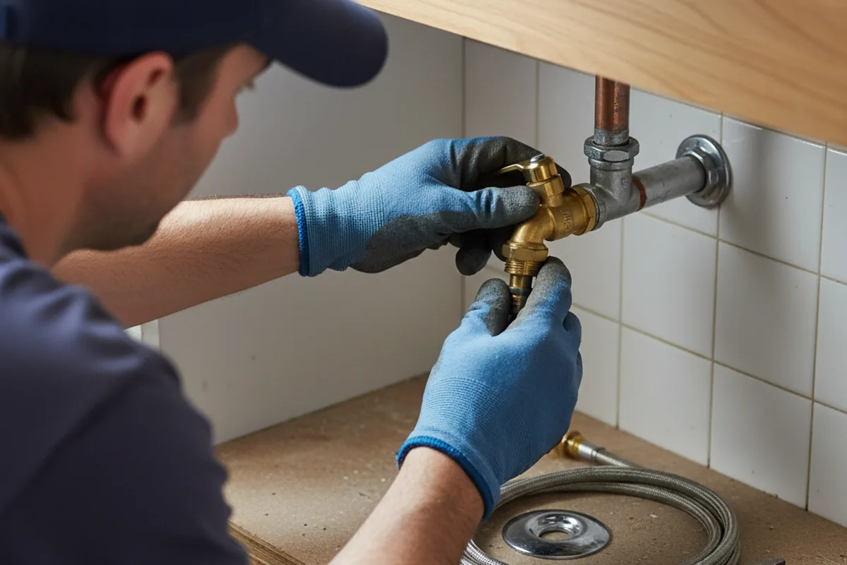 Shutoff valve and fitting work during Emergency Plumbing in Freeland